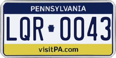 PA license plate LQR0043