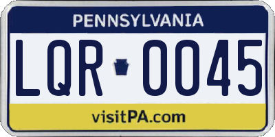 PA license plate LQR0045