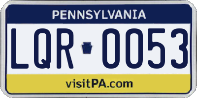 PA license plate LQR0053