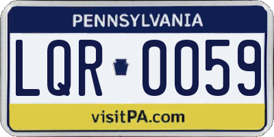 PA license plate LQR0059