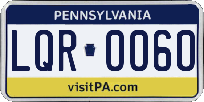 PA license plate LQR0060
