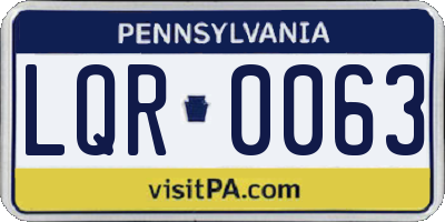 PA license plate LQR0063