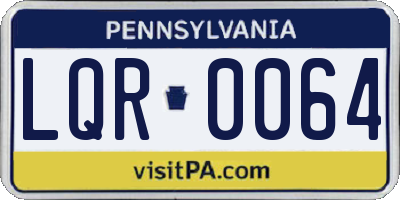 PA license plate LQR0064