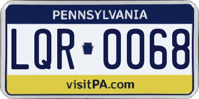 PA license plate LQR0068