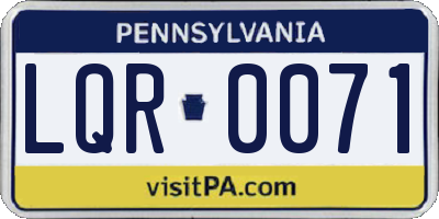 PA license plate LQR0071