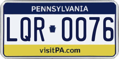PA license plate LQR0076