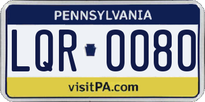 PA license plate LQR0080