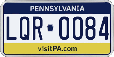 PA license plate LQR0084