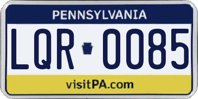 PA license plate LQR0085