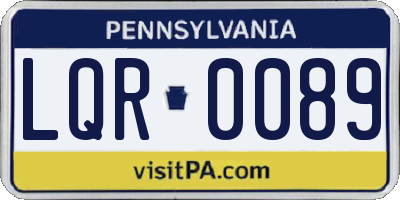PA license plate LQR0089