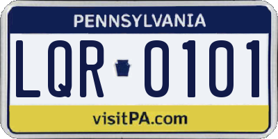 PA license plate LQR0101