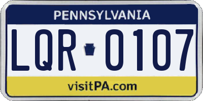 PA license plate LQR0107