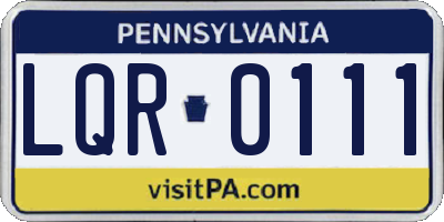 PA license plate LQR0111