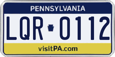 PA license plate LQR0112