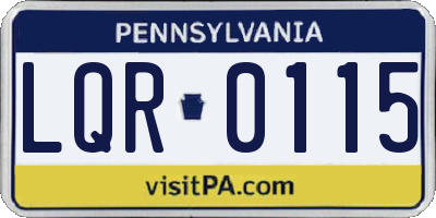 PA license plate LQR0115