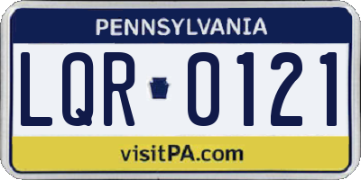PA license plate LQR0121