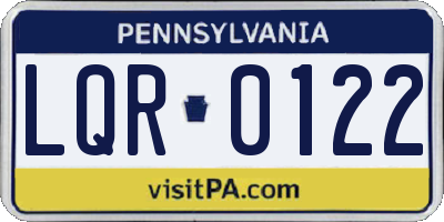 PA license plate LQR0122