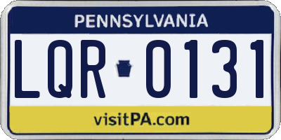 PA license plate LQR0131