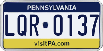 PA license plate LQR0137