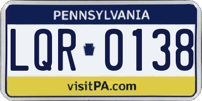 PA license plate LQR0138