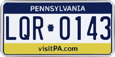 PA license plate LQR0143
