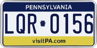 PA license plate LQR0156