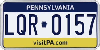 PA license plate LQR0157