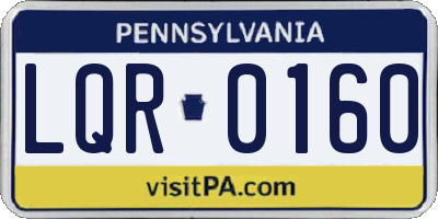 PA license plate LQR0160
