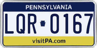 PA license plate LQR0167