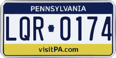 PA license plate LQR0174