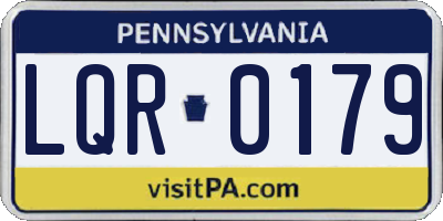 PA license plate LQR0179