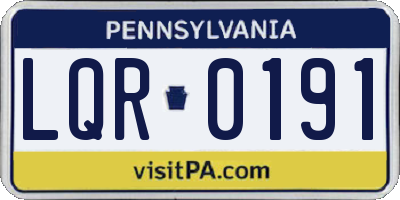 PA license plate LQR0191