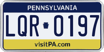 PA license plate LQR0197