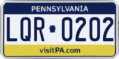 PA license plate LQR0202