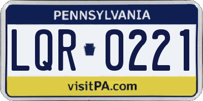 PA license plate LQR0221