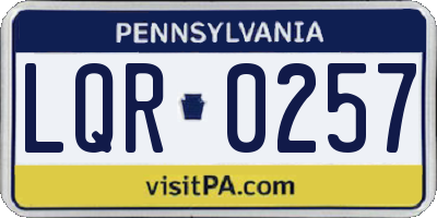 PA license plate LQR0257
