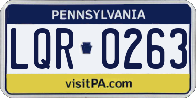 PA license plate LQR0263
