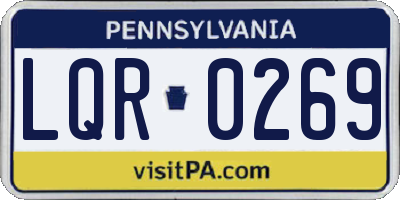 PA license plate LQR0269