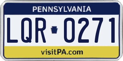 PA license plate LQR0271