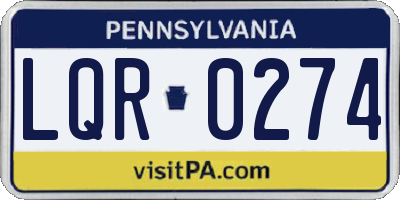 PA license plate LQR0274