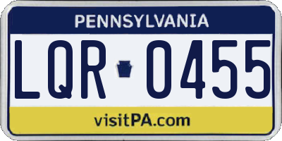 PA license plate LQR0455