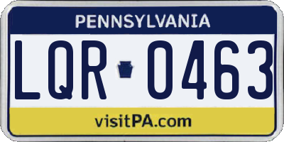 PA license plate LQR0463
