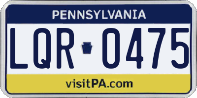 PA license plate LQR0475