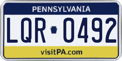 PA license plate LQR0492
