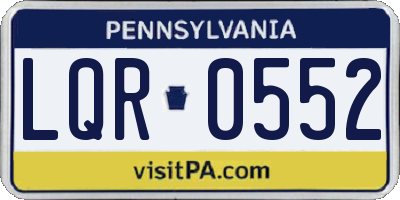 PA license plate LQR0552