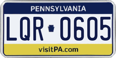 PA license plate LQR0605