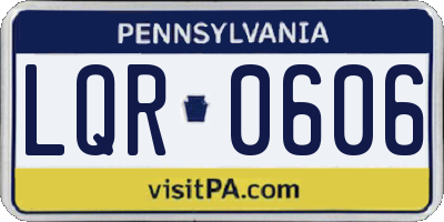 PA license plate LQR0606