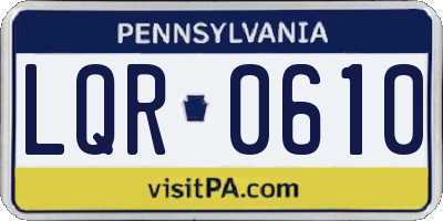 PA license plate LQR0610