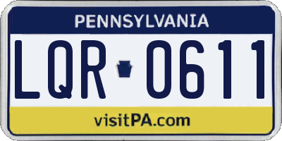 PA license plate LQR0611