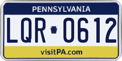 PA license plate LQR0612